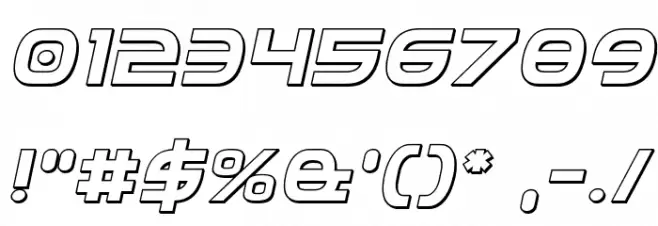 Federal Service 3D Italic Font OTHER CHARS