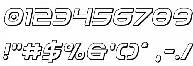 Federal Service 3D Italic Font OTHER CHARS