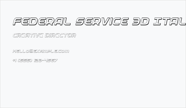Federal Service 3D Italic Business Card