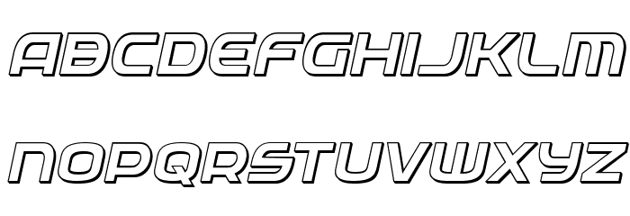 Federal Service 3D Italic Font LOWERCASE