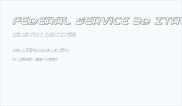 Federal Service 3D Italic Business Card