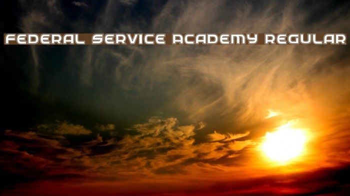 Federal Service Academy Regular Font examples