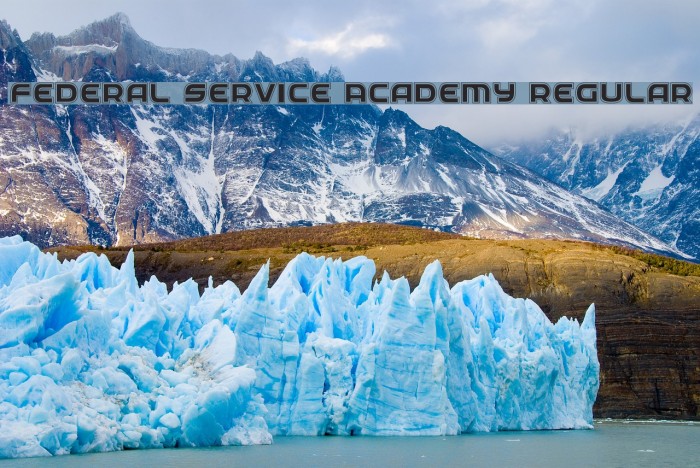 Federal Service Academy Regular Font examples