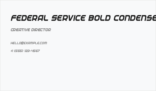 Federal Service Bold Condensed Italic Business Card