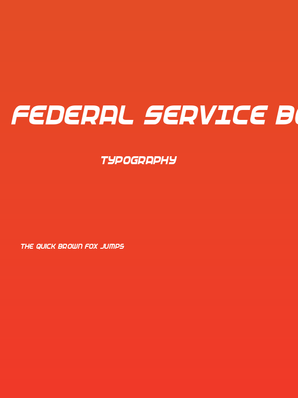 Federal Service Bold Condensed Italic Poster