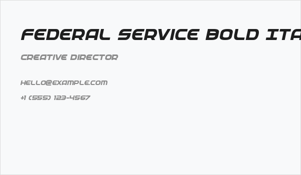 Federal Service Bold Italic Business Card