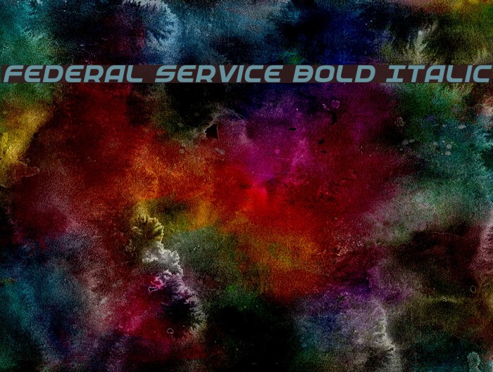 Federal Service Bold Italic Font examples