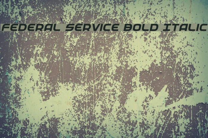 Federal Service Bold Italic Font examples