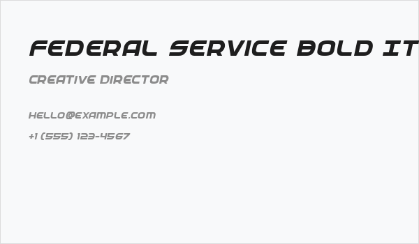 Federal Service Bold Italic Business Card