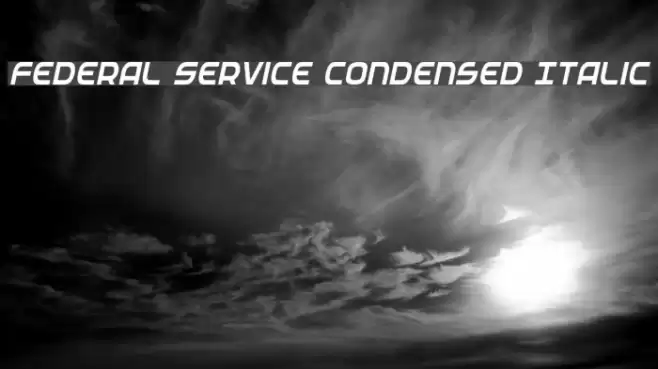 Federal Service Condensed Italic Font examples