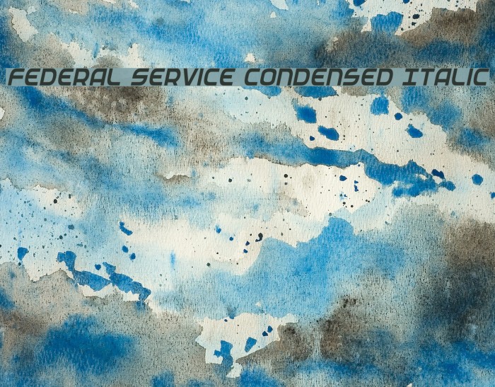 Federal Service Condensed Italic Font examples