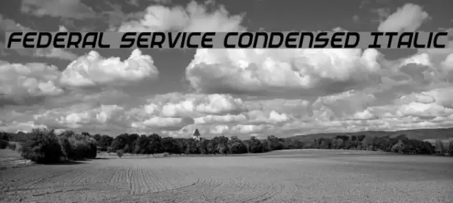 Federal Service Condensed Italic Font examples
