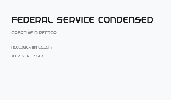 Federal Service Condensed Business Card