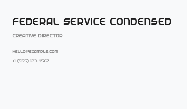 Federal Service Condensed Business Card