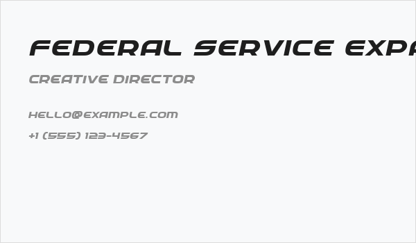 Federal Service Expanded Bold Italic Business Card