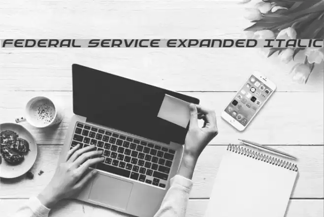 Federal Service Expanded Italic Font examples