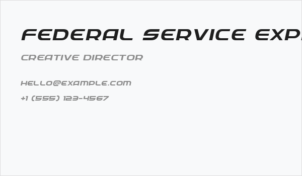 Federal Service Expanded Italic Business Card