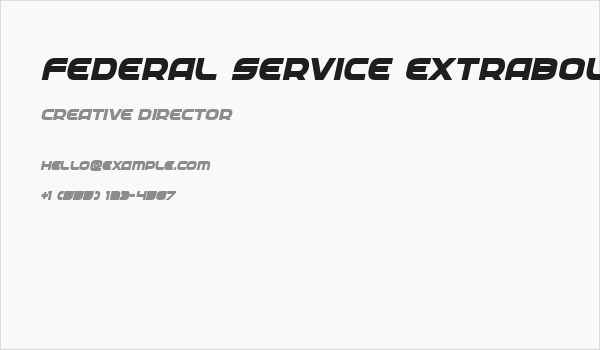 Federal Service ExtraBold Italic Business Card
