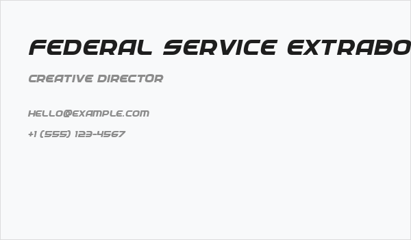 Federal Service ExtraBold Italic Business Card
