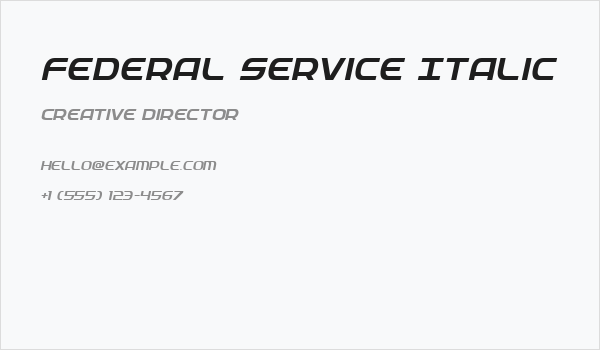 Federal Service Italic Business Card