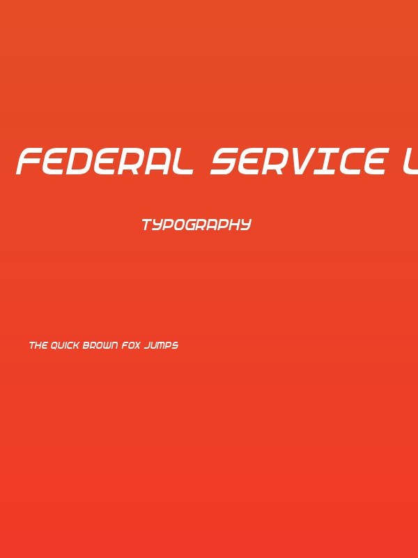Federal Service Light Condensed Italic Poster