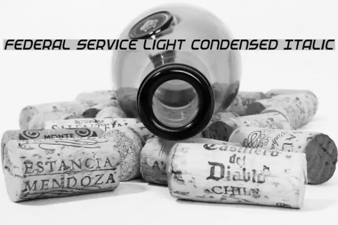 Federal Service Light Condensed Italic Font examples