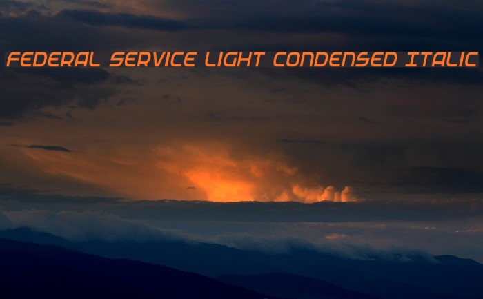 Federal Service Light Condensed Italic Font examples