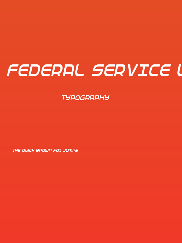 Federal Service Light Condensed Italic Poster
