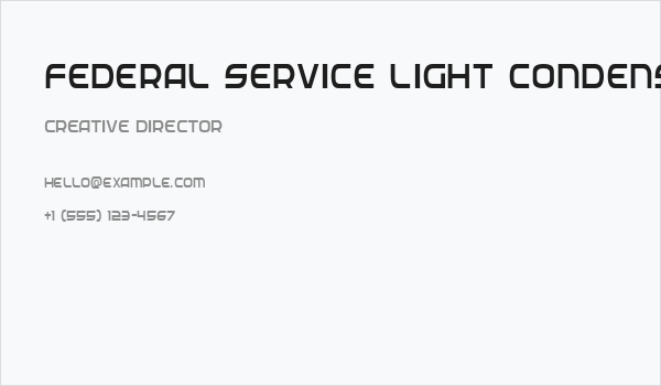 Federal Service Light Condensed Business Card
