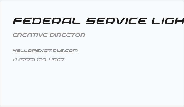 Federal Service Light ExpandedItalic Business Card