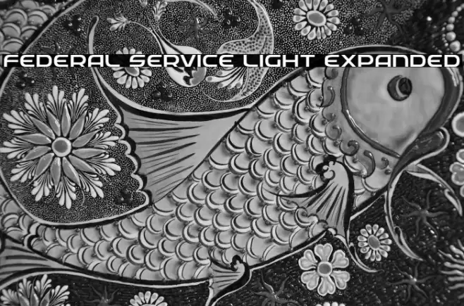 Federal Service Light Expanded Font examples