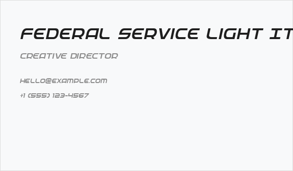 Federal Service Light Italic Business Card