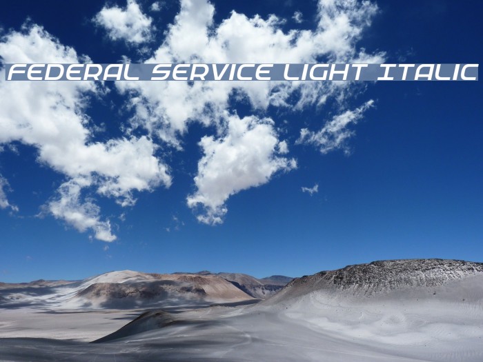 Federal Service Light Italic Font examples
