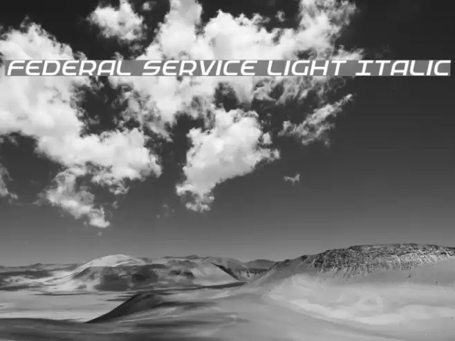 Federal Service Light Italic Fonte examples