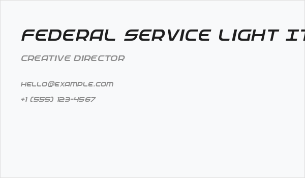 Federal Service Light Italic Business Card