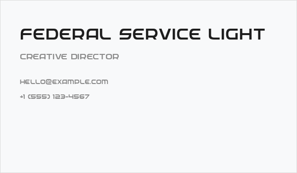 Federal Service Light Business Card