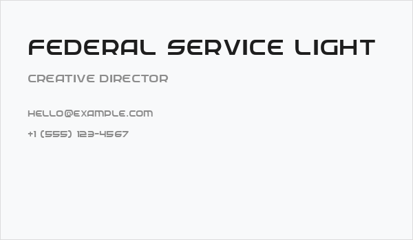 Federal Service Light Business Card