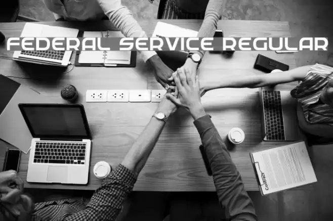 Federal Service Regular Шрифта examples