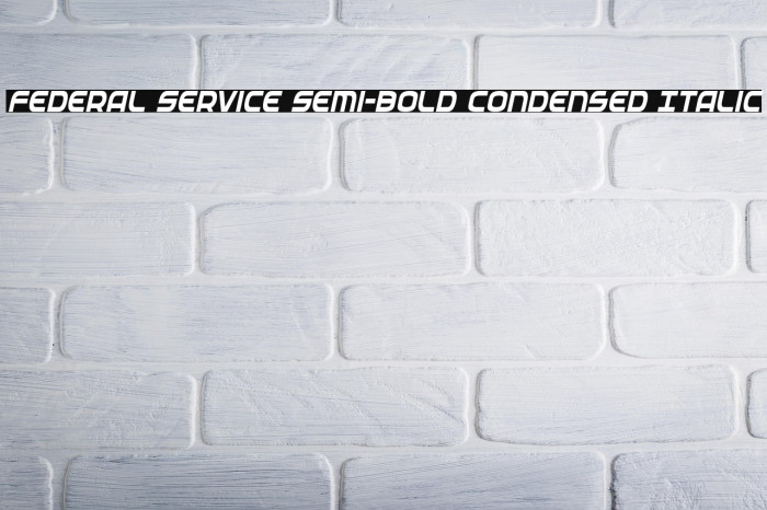 Federal Service Semi-Bold Condensed Italic Example 1