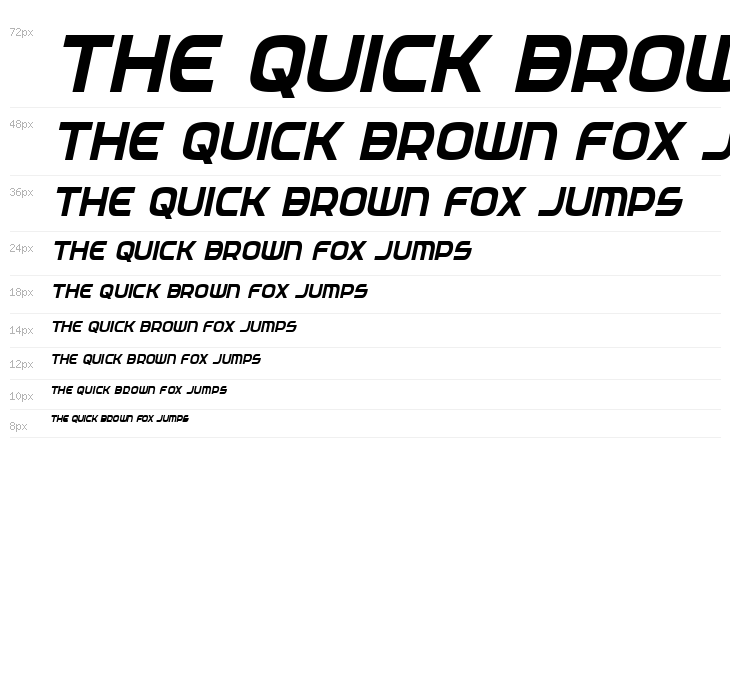 Federal Service Semi-Bold Condensed Italic Waterfall