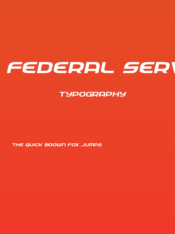 Federal Service Semi-Bold Expanded Italic Poster