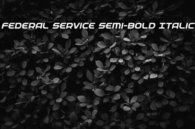 Federal Service Semi-Bold Italic Font examples