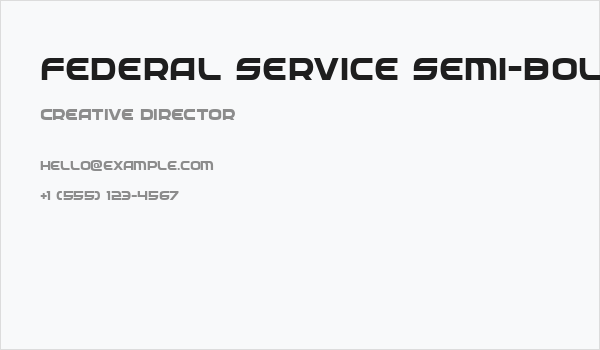 Federal Service Semi-Bold Business Card
