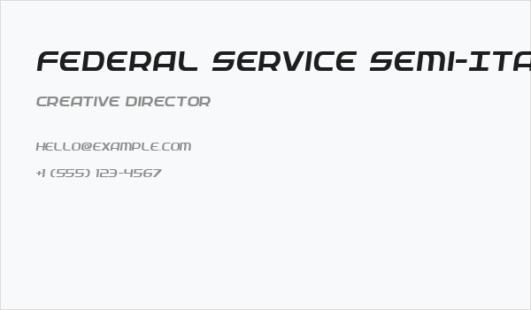 Federal Service Semi-Italic Business Card
