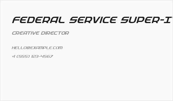 Federal Service Super-Italic Business Card