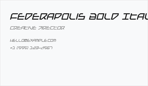 Federapolis Bold Italic Business Card