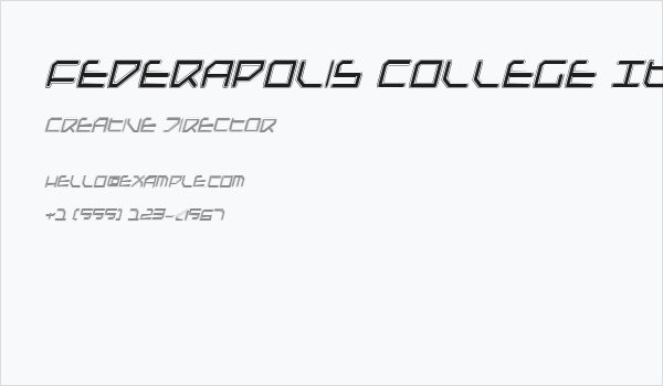 Federapolis College Italic Business Card