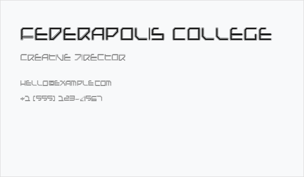 Federapolis College Business Card