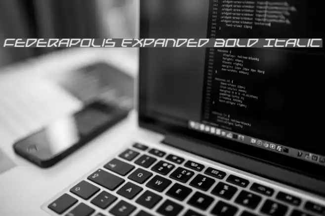 Federapolis Expanded Bold Italic Schriftart examples
