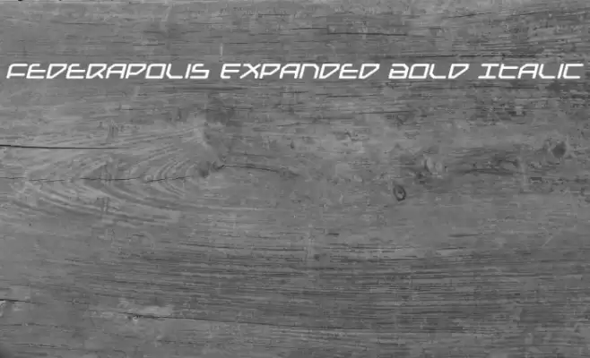 Federapolis Expanded Bold Italic Schriftart examples